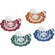 Bialetti Candyland Cups 80ml with Saucers, Set of 4 - Set of Cups
