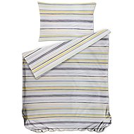 Bierbaum Satin sheets Stripe Yellow 140 × 200 / 70 × 90 cm - Bed Linen