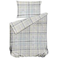 Bierbaum Satin sheets Check Beige 140 × 200 / 70 × 90 cm - Bed Linen