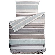Bierbaum Satin sheets Stripe Mint 140 × 200 / 70 × 90 cm - Bed Linen