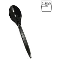 Bittner Plastic spoon 18 cm black, reusable, 100 pcs - Spoon