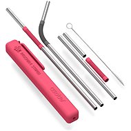 ASOBU steel straw red 2 pcs - Straw