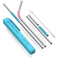 ASOBU steel straw blue 2 pcs - Straw