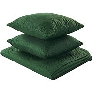 Embossed bedspread with pillows 200×220 cm green BABAK, 313602 - Bed Cover