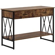 Console with 2 drawers, dark wood with black, AYDEN, 180197 - Console Table