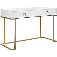 Konzolový stolek s 2 zásuvkami bílo zlatý WESTPORT, 262805 - Konzolový stolek