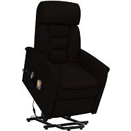 Zvedací masážní polohovací křeslo černé látka z mikrovlákna, 329669 - Massage Chair