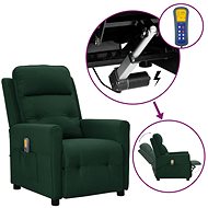 Zvedací masážní polohovací křeslo tmavě zelené textil, 3098213 - Massage Chair