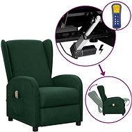 Zvedací masážní polohovací křeslo tmavě zelené textil, 3098237 - Massage Chair