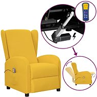 Zvedací masážní polohovací křeslo žluté textil, 3098242 - Massage Chair
