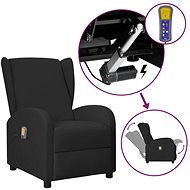 Zvedací masážní polohovací křeslo ušák černé umělá kůže, 3098250 - Massage Chair