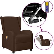 Zvedací masážní polohovací křeslo ušák hnědé umělá kůže, 3098252 - Massage Chair