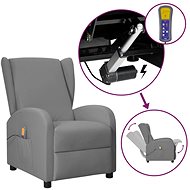 Zvedací masážní polohovací křeslo ušák šedé umělá kůže, 3098253 - Massage Chair