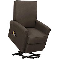 Masážní zvedací polohovací křeslo tmavě hnědé textil, 329734 - Massage Chair