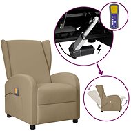 Zvedací masážní polohovací křeslo ušák cappuccino umělá kůže, 3098256 - Massage Chair