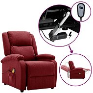 Elektrické masážní polohovací křeslo vínové textil, 3098362 - Massage Chair