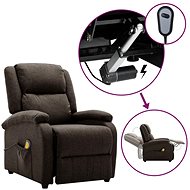 Elektrické masážní polohovací křeslo tmavě hnědé textil, 3098363 - Massage Chair