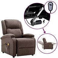 Elektrické masážní polohovací křeslo taupe textil, 3098366 - Massage Chair