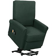 Masážní zvedací polohovací křeslo tmavě zelené textil, 329735 - Massage Chair
