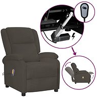 Elektrické masážní polohovací křeslo tmavě šedé samet, 3098405 - Massage Chair