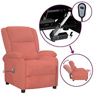 Elektrické masážní polohovací křeslo růžové samet, 3098408 - Massage Chair