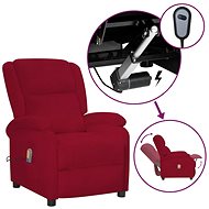 Elektrické masážní polohovací křeslo vínové samet, 3098409 - Massage Chair