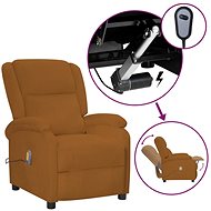 Elektrické masážní polohovací křeslo hnědé samet, 3098412 - Massage Chair