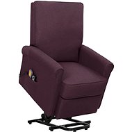 Masážní zvedací polohovací křeslo fialové textil, 329736 - Massage Chair