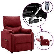 Elektrické masážní polohovací křeslo vínové textil, 3098434 - Massage Chair