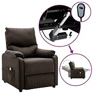 Elektrické masážní polohovací křeslo tmavě hnědé textil, 3098435 - Massage Chair