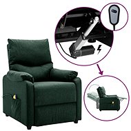 Elektrické masážní polohovací křeslo tmavě zelené textil, 3098436 - Massage Chair