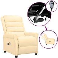 Elektrické masážní polohovací křeslo krémové umělá kůže, 3098474 - Massage Chair