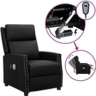 Elektrické masážní polohovací křeslo černé umělá kůže, 3098485 - Massage Chair