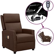 Elektrické masážní polohovací křeslo hnědé umělá kůže, 3098486 - Massage Chair