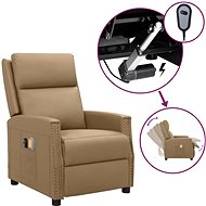 Elektrické masážní polohovací křeslo cappuccino umělá kůže, 3098487 - Massage Chair
