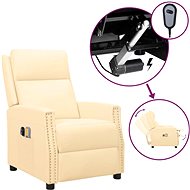 Elektrické masážní polohovací křeslo krémové umělá kůže, 3098488 - Massage Chair