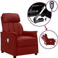 Elektrické masážní polohovací křeslo vínové umělá kůže, 3098505 - Massage Chair