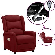 Elektrické masážní polohovací křeslo vínové textil, 3098521 - Massage Chair