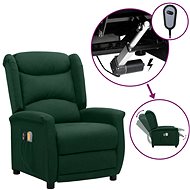 Elektrické masážní polohovací křeslo tmavě zelené textil, 3098524 - Massage Chair