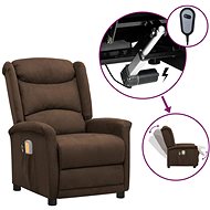 Elektrické masážní polohovací křeslo hnědé látka z mikrovlákna, 3098537 - Massage Chair
