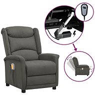 Elektrické masážní polohovací křeslo tmavě šedé mikrovlákno, 3098540 - Massage Chair