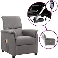 Elektrické masážní polohovací křeslo světle šedé textil, 3098556 - Massage Chair