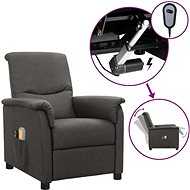 Elektrické masážní polohovací křeslo tmavě šedé textil, 3098557 - Massage Chair