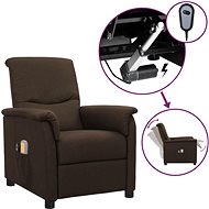 Elektrické masážní polohovací křeslo tmavě hnědé textil, 3098561 - Massage Chair