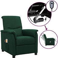Elektrické masážní polohovací křeslo tmavě zelené textil, 3098562 - Massage Chair