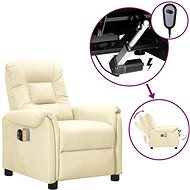 Elektrické masážní polohovací křeslo krémové umělá kůže, 3098578 - Massage Chair