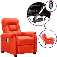 Elektrické masážní polohovací křeslo červené umělá kůže, 3098580 - Massage Chair