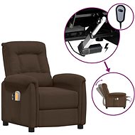 Elektrické masážní polohovací křeslo hnědé látka z mikrovlákna, 3098589 - Massage Chair
