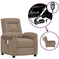 Elektrické masážní polohovací křeslo taupe látka z mikrovlákna, 3098590 - Massage Chair