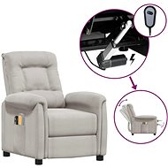 Elektrické masážní polohovací křeslo světle šedé mikrovlákno, 3098591 - Massage Chair